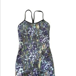 Lululemon Athletica Tank Top Straps Purple Green Patterned.